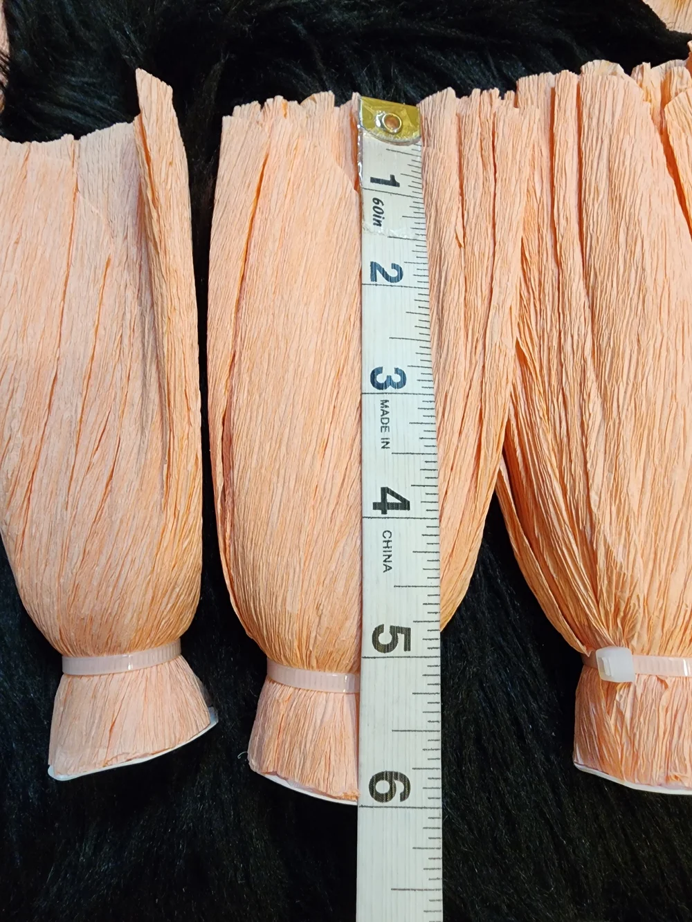 Set of 12 Peach Crepe Paper Flowers For Wedding, Birthday, Party